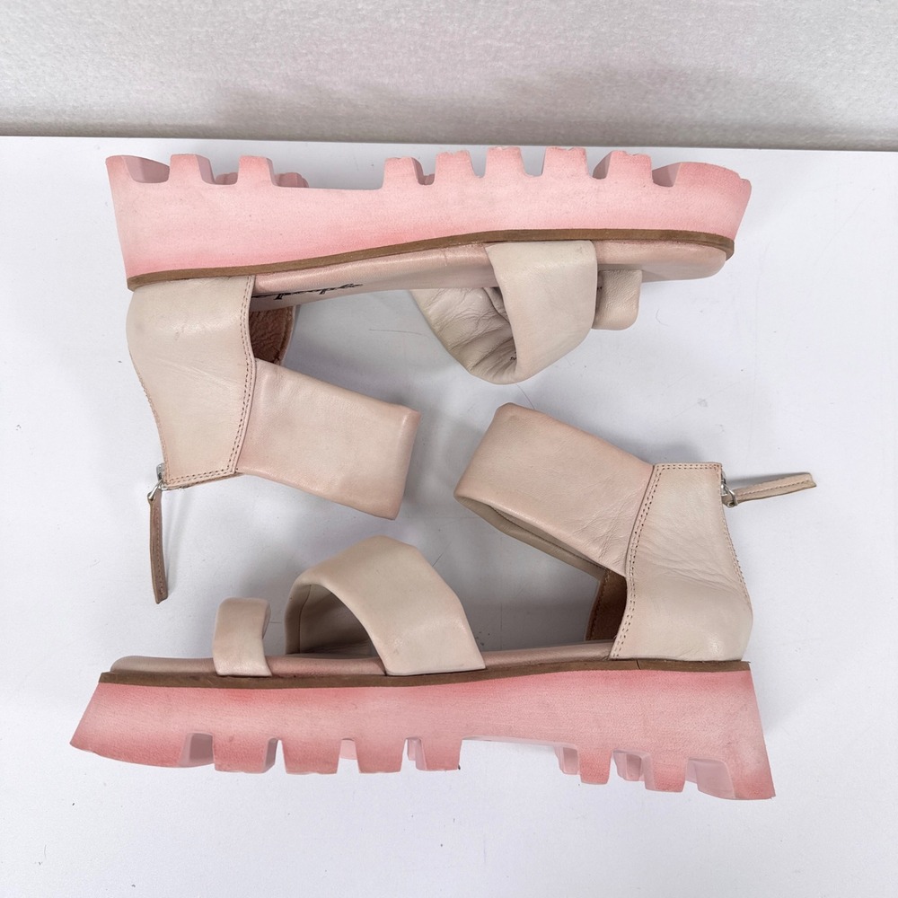Free People Maddox Lug Sole Sandals Womens US 7.5 / EUR 38 Pink Platform Boho - Picture 3 of 8